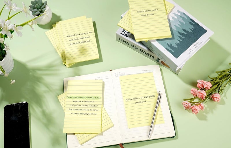 YEECOK 9 Pads Lined Sticky Notes 4x6 inch Post, Yellow, Clean Removal, Self-Stick Pads, Large Sticky Notes Easily Used for Home, Office, School, 40 Sheets/Pad - Image 3